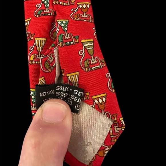 Salvatore‎ Ferragamo Antique Telephone Print 100% Silk Men’s Tie EUC - Picture 5 of 10